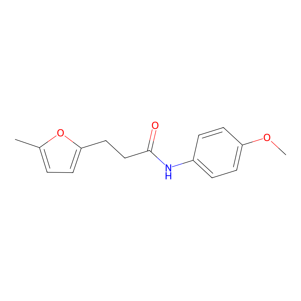 N-(4-methoxyphenyl)-3-(5-methylfuran-2-yl)propanamide molecular structure, CAS 327075-17-2