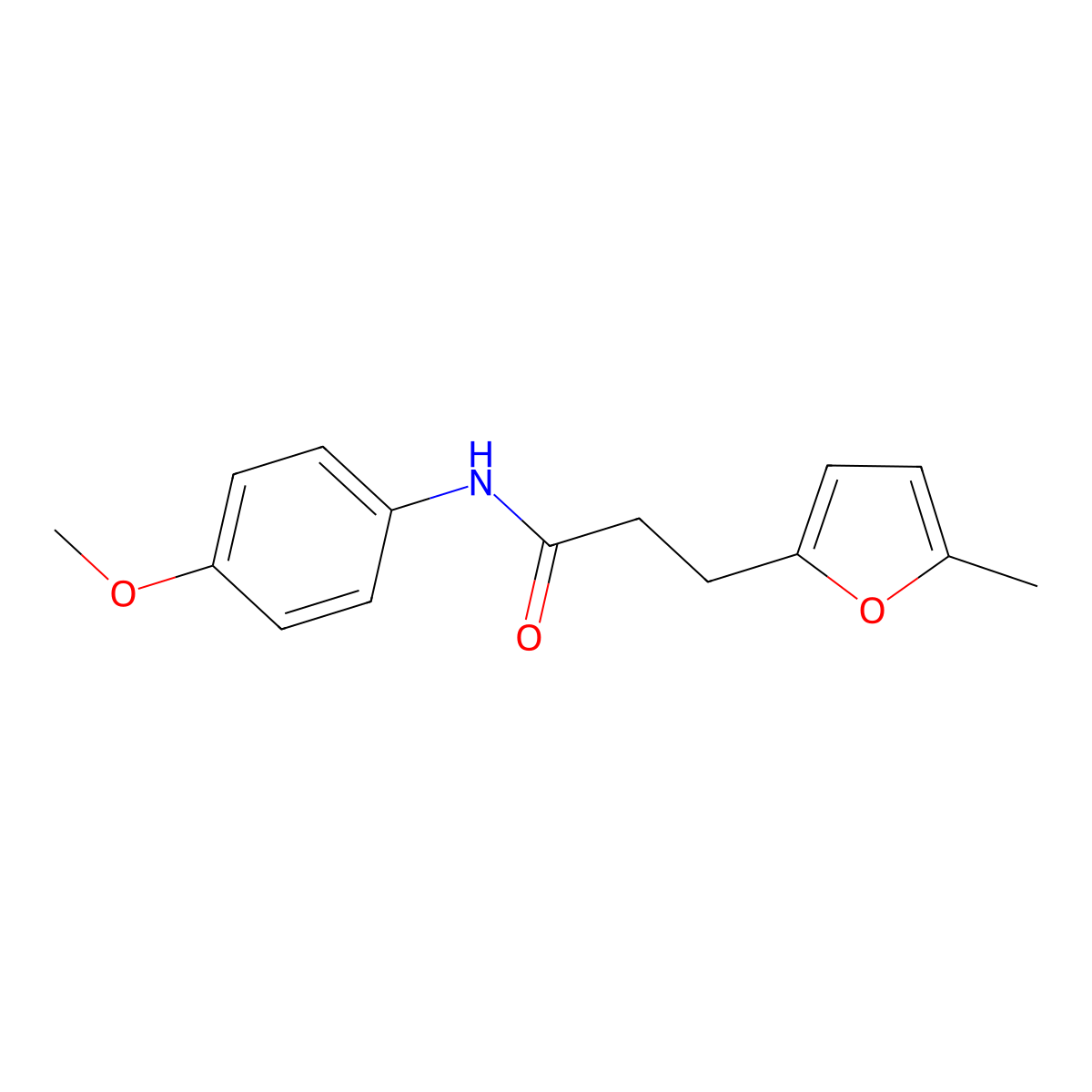 N-(4-methoxyphenyl)-3-(5-methylfuran-2-yl)propanamide molecular structure, CAS 327075-17-2