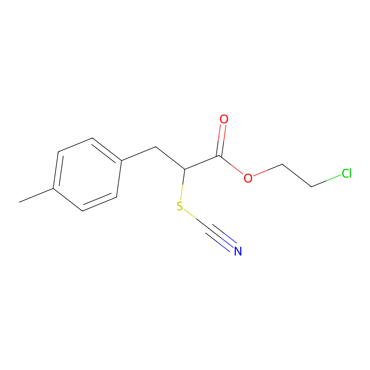 2-Chloroethyl 3-(4-methylphenyl)-2-thiocyanatopropanoate molecular structure, CAS 327077-82-7