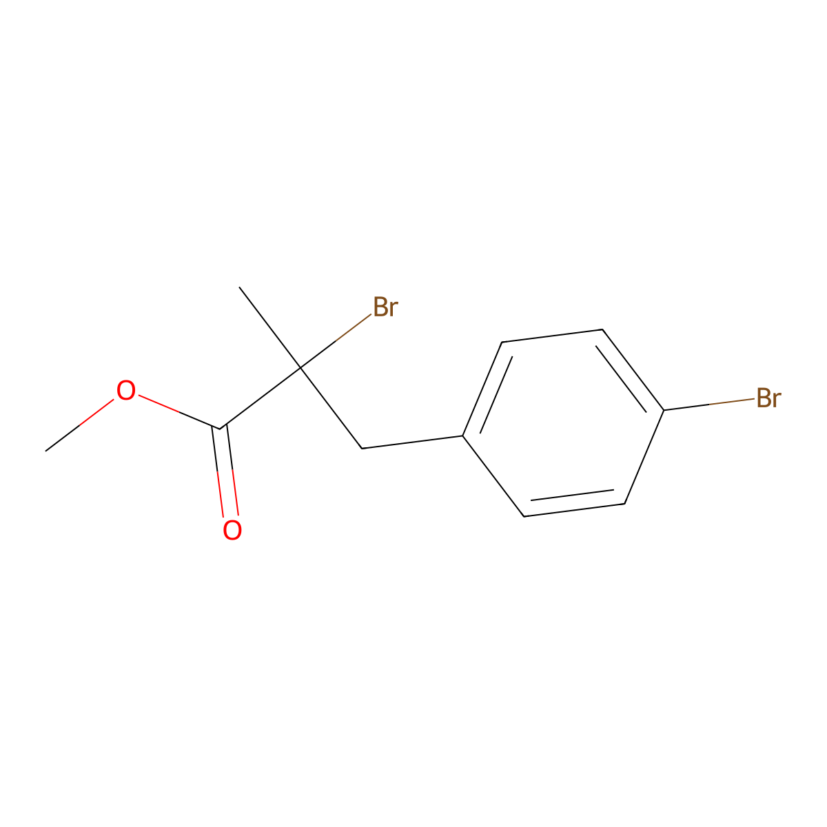 Methyl 2-bromo-3-(4-bromophenyl)-2-methylpropanoate molecular structure, CAS 327077-83-8