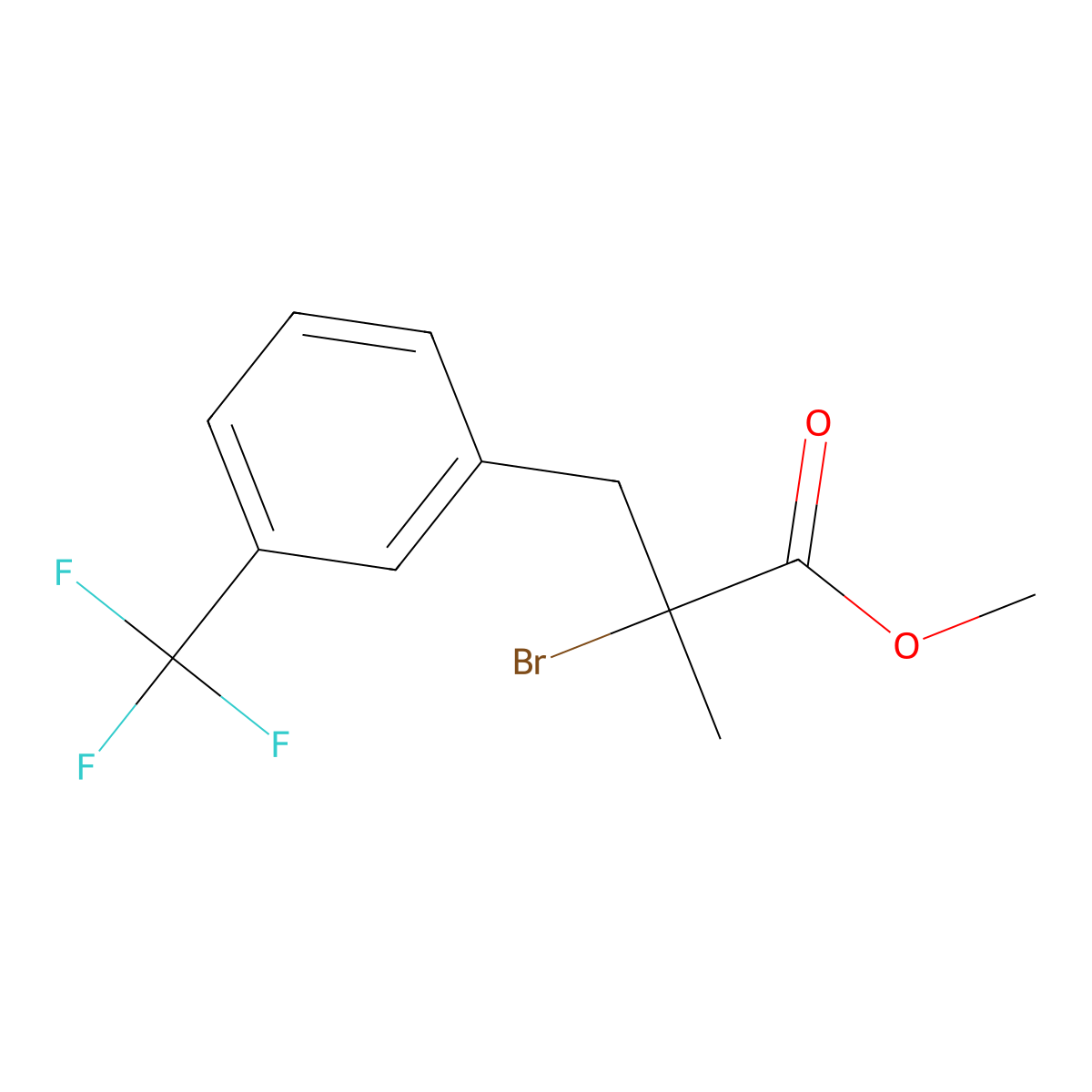 Methyl 2-bromo-2-methyl-3-[3-(trifluoromethyl)phenyl]propanoate molecular structure, CAS 327077-85-0