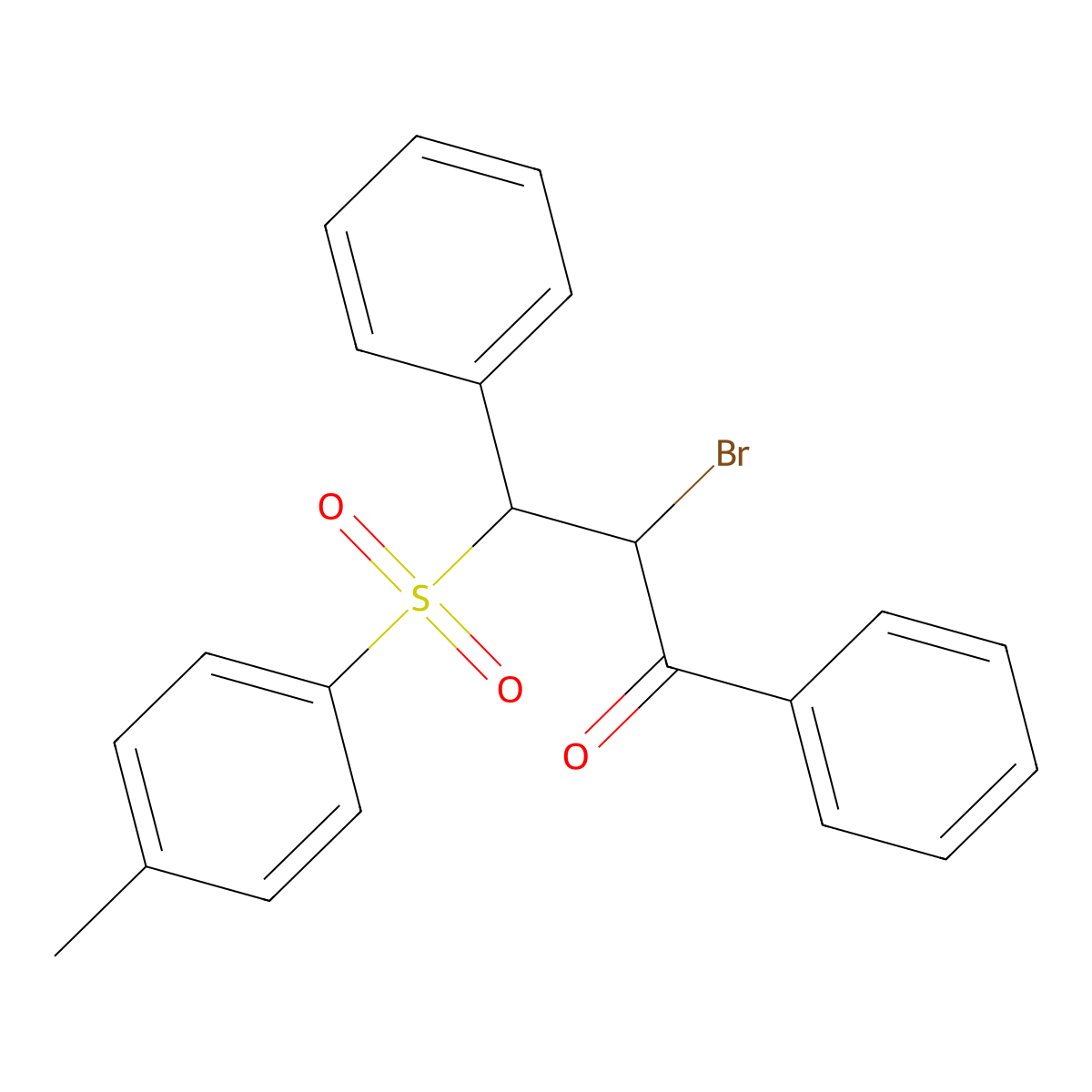 2-Bromo-3-[(4-methylphenyl)sulfonyl]-1,3-diphenylpropan-1-one molecular structure, CAS 327077-88-3