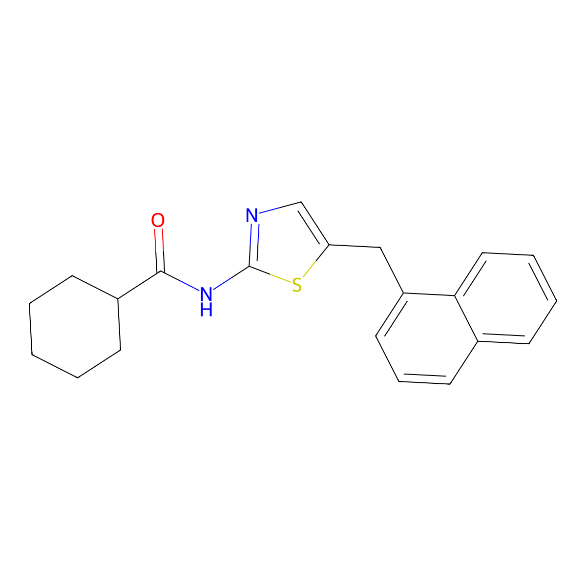 N-[5-(1-naphthylmethyl)-1,3-thiazol-2-yl]cyclohexanecarboxamide molecular structure, CAS 327077-97-4