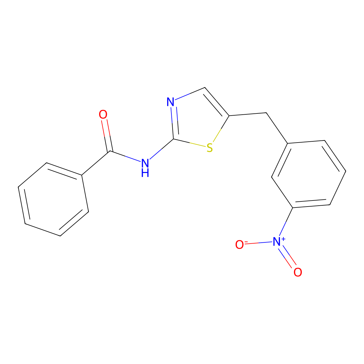 N-(5-(3-nitrobenzyl)thiazol-2-yl)benzamide molecular structure, CAS 327078-01-3