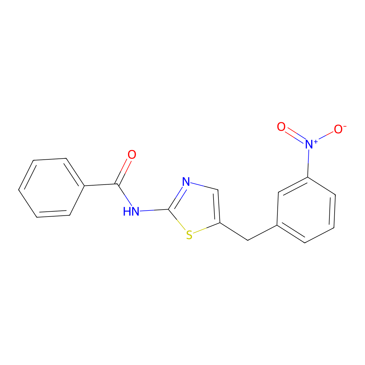 N-(5-(3-nitrobenzyl)thiazol-2-yl)benzamide molecular structure, CAS 327078-01-3