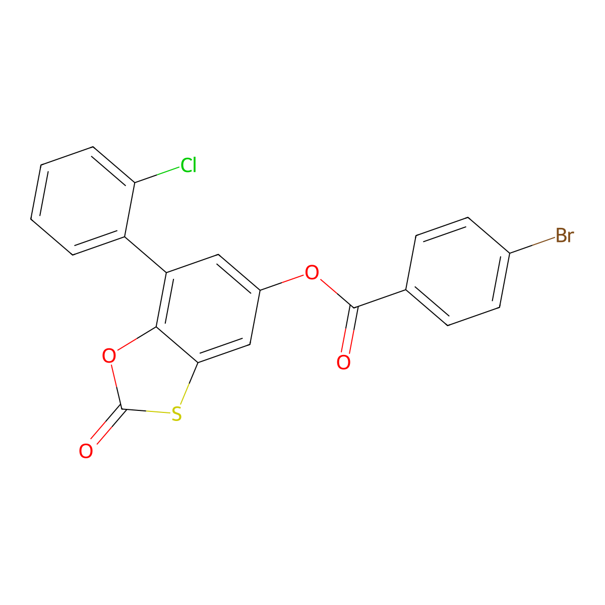 [7-(2-Chlorophenyl)-2-oxo-1,3-benzoxathiol-5-yl] 4-bromobenzoate molecular structure, CAS 327078-53-5