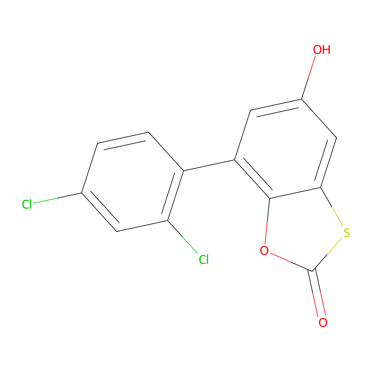 7-(2,4-dichlorophenyl)-5-hydroxy-2H-1,3-benzoxathiol-2-one molecular structure, CAS 327078-58-0