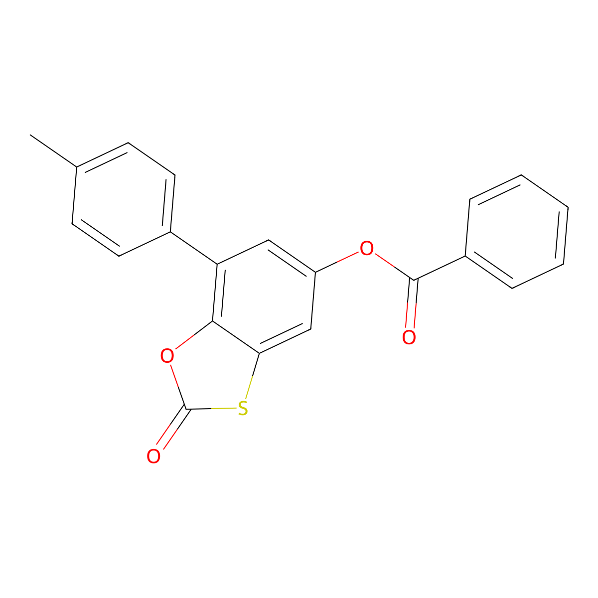 7-(4-Methylphenyl)-2-oxo-1,3-benzoxathiol-5-yl benzoate molecular structure, CAS 327078-60-4