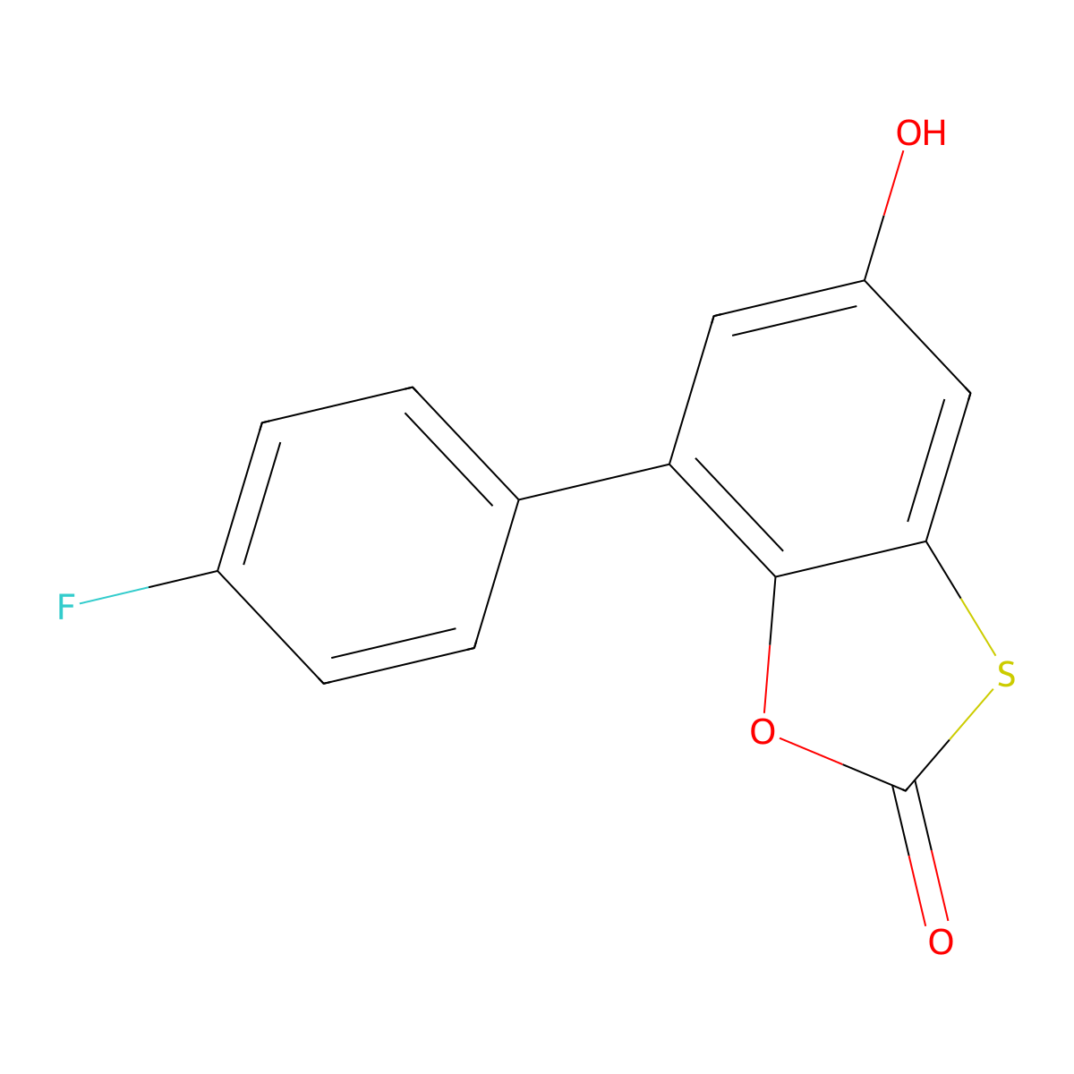 7-(4-fluorophenyl)-5-hydroxy-2H-1,3-benzoxathiol-2-one molecular structure, CAS 327078-62-6