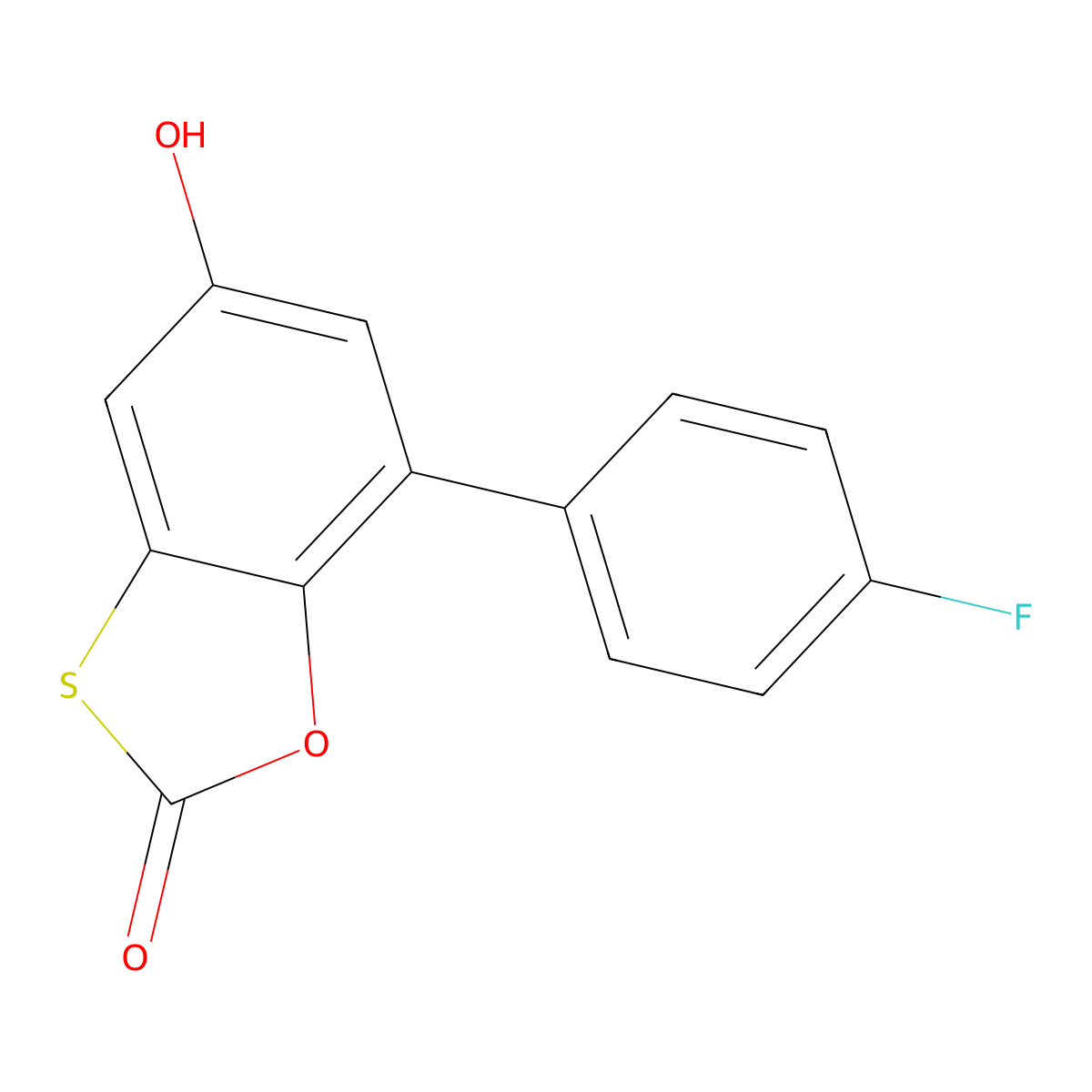 7-(4-fluorophenyl)-5-hydroxy-2H-1,3-benzoxathiol-2-one molecular structure, CAS 327078-62-6