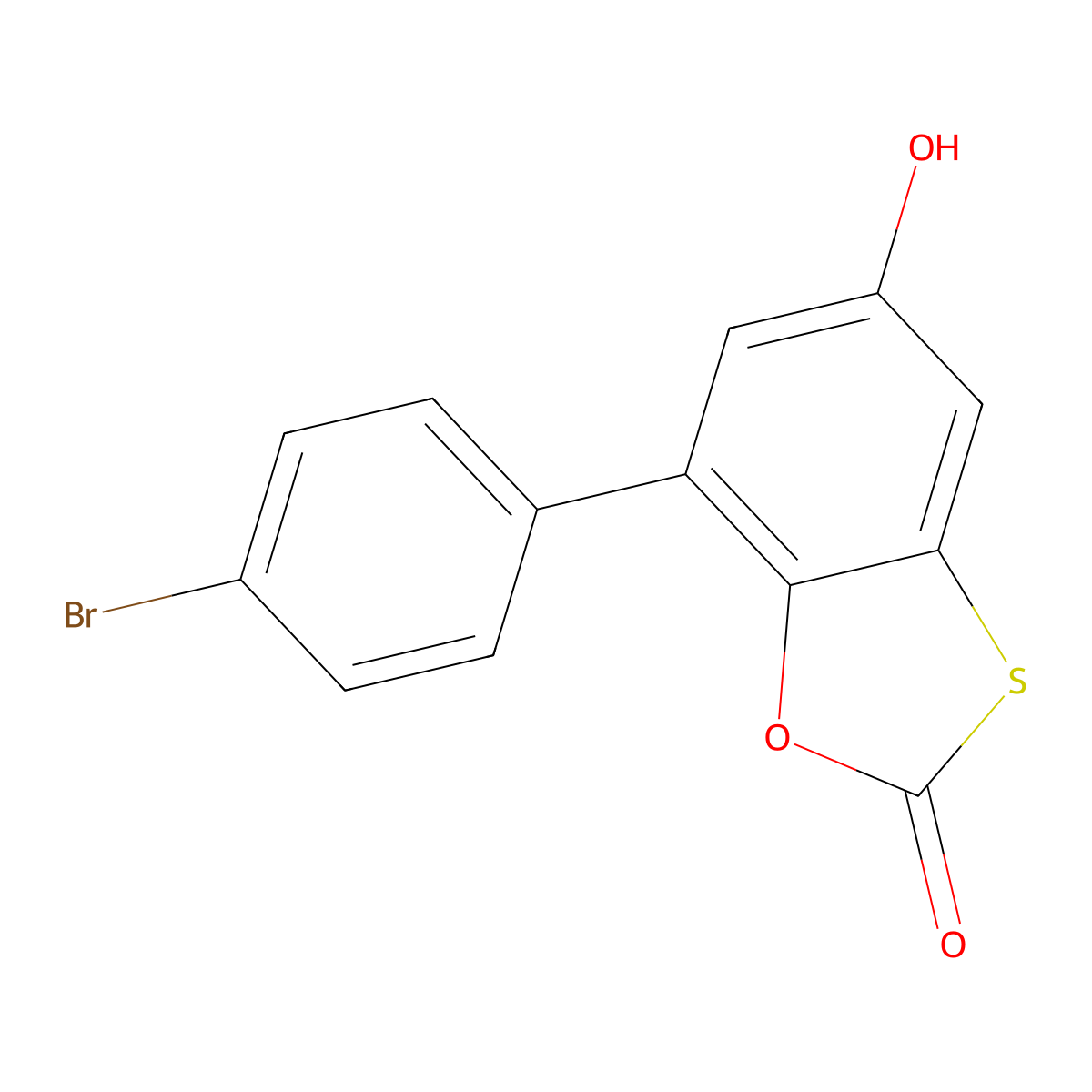 7-(4-bromophenyl)-5-hydroxy-2H-1,3-benzoxathiol-2-one molecular structure, CAS 327078-63-7