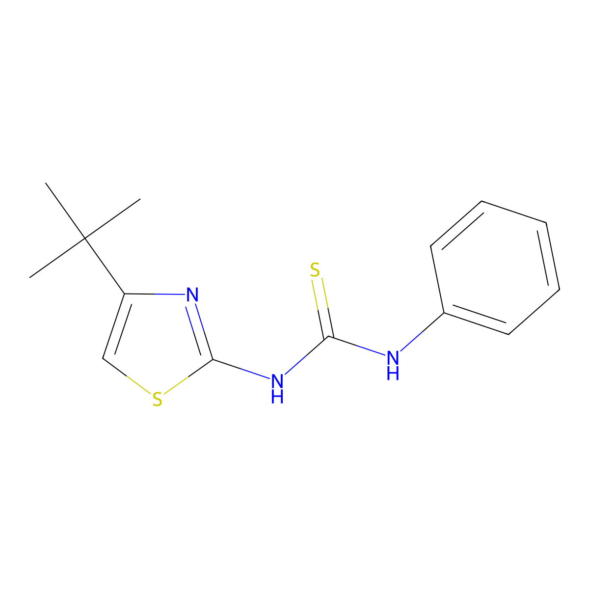 1-(4-Tert-butyl-1,3-thiazol-2-yl)-3-phenylthiourea molecular structure, CAS 327078-77-3