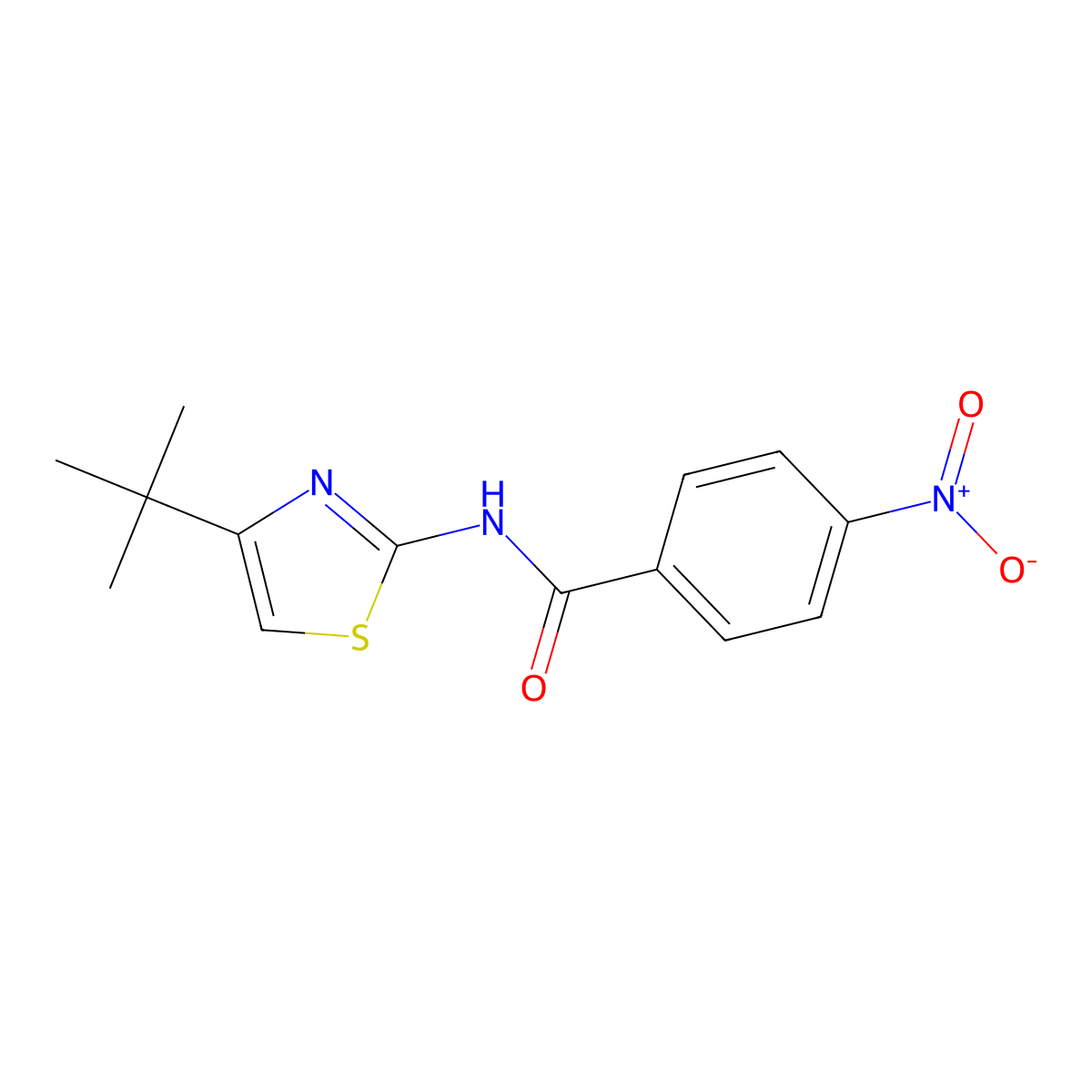 N-(4-tert-butyl-1,3-thiazol-2-yl)-4-nitrobenzamide molecular structure, CAS 327078-79-5