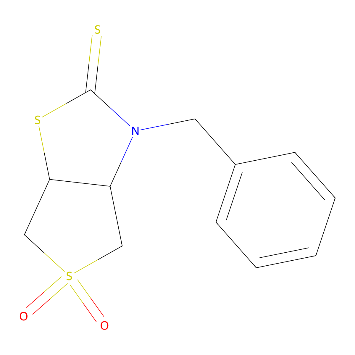 3-benzyltetrahydrothieno[3,4-d]thiazole-2(3H)-thione 5,5-dioxide molecular structure, CAS 327079-06-1