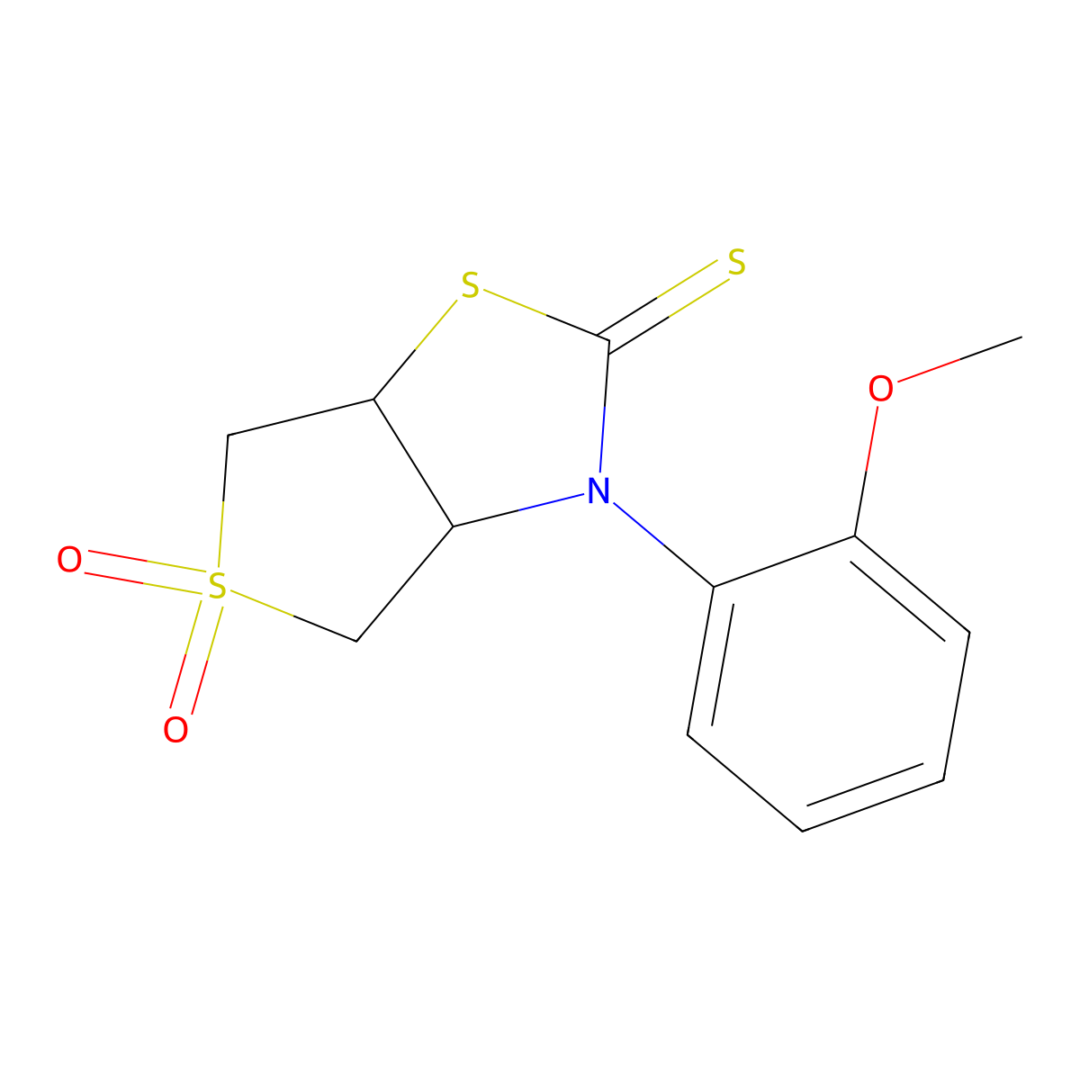3-(2-methoxyphenyl)tetrahydrothieno[3,4-d][1,3]thiazole-2(3H)-thione 5,5-dioxide molecular structure, CAS 327079-16-3