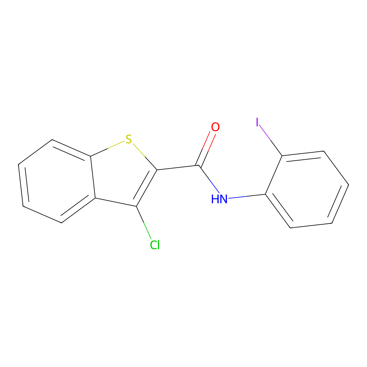 3-Chloro-N-(2-iodophenyl)benzo[b]thiophene-2-carboxamide molecular structure, CAS 327080-44-4
