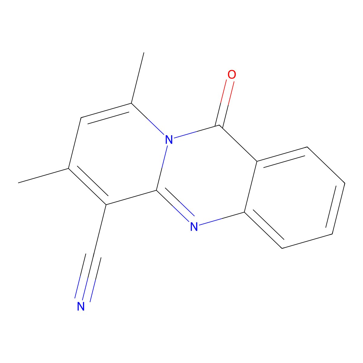 7,9-Dimethyl-11-oxo-11H-pyrido[2,1-B]quinazoline-6-carbonitrile molecular structure, CAS 327081-29-8
