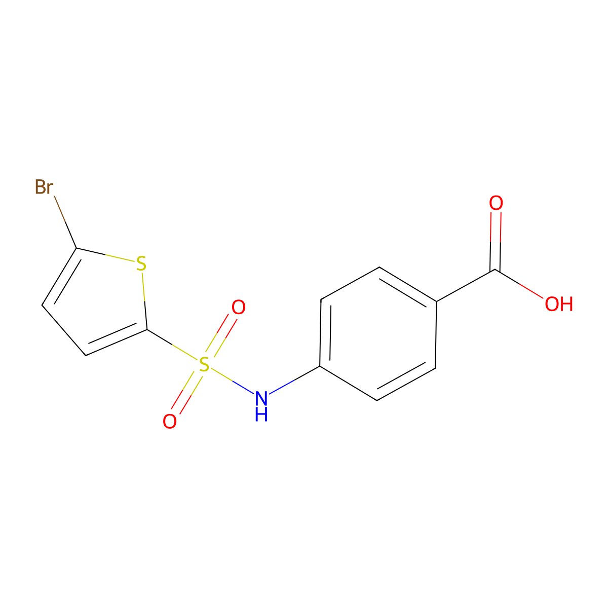 4-(5-Bromo-thiophene-2-sulfonylamino)-benzoic acid molecular structure, CAS 327081-37-8