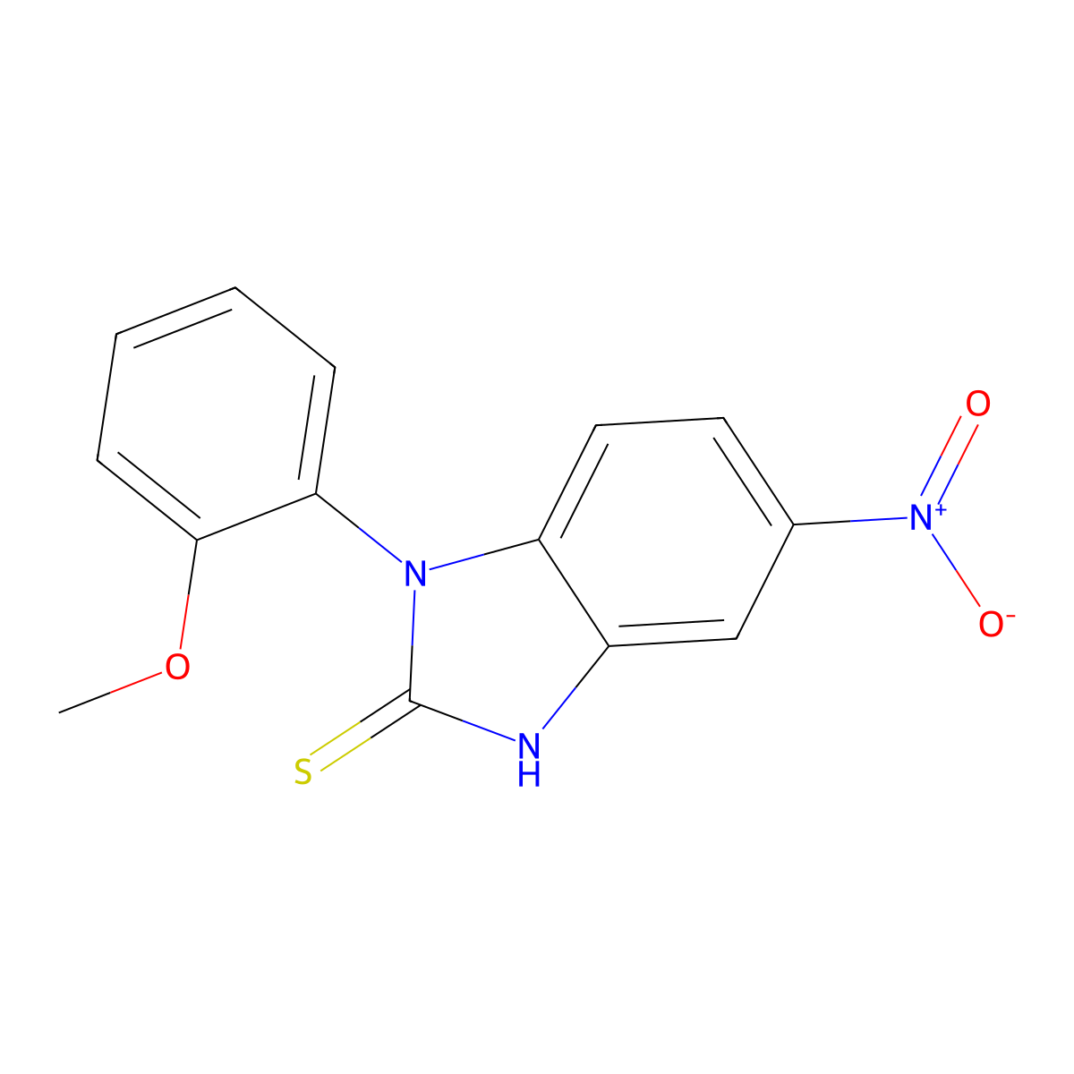 1-(2-methoxyphenyl)-5-nitro-1H-1,3-benzodiazole-2-thiol molecular structure, CAS 327081-43-6