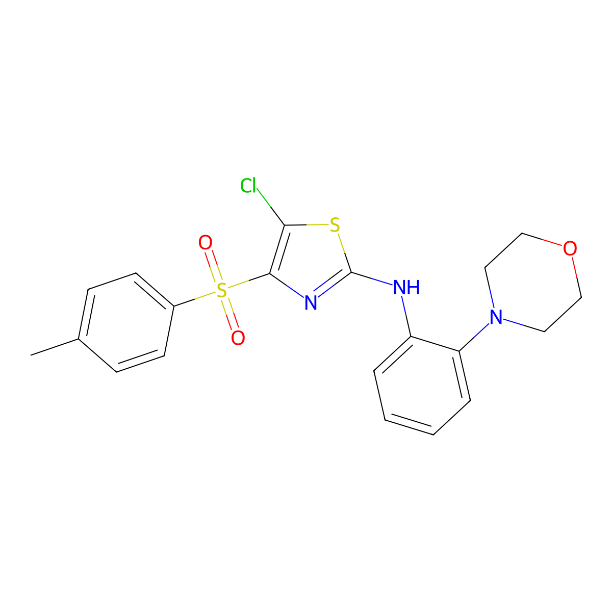5-chloro-4-(4-methylphenyl)sulfonyl-N-(2-morpholin-4-ylphenyl)-1,3-thiazol-2-amine molecular structure, CAS 327081-62-9