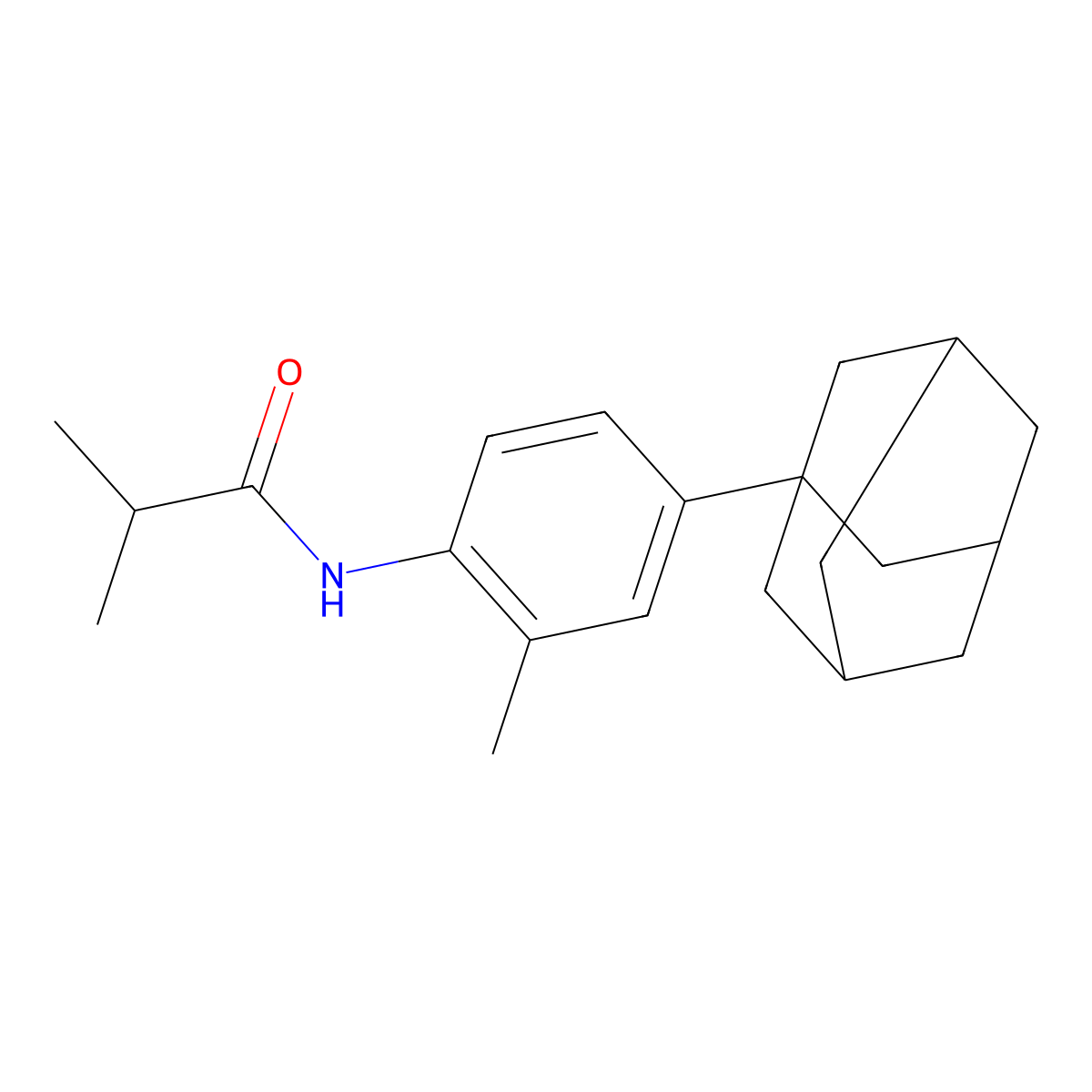 N-(4-adamantanyl-2-methylphenyl)-2-methylpropanamide molecular structure, CAS 327082-88-2