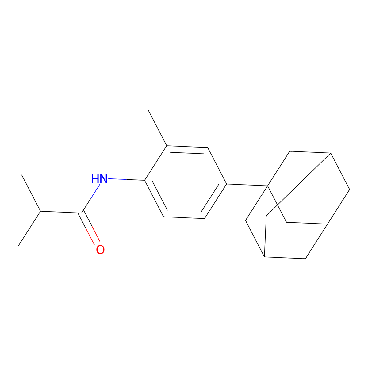 N-(4-adamantanyl-2-methylphenyl)-2-methylpropanamide molecular structure, CAS 327082-88-2