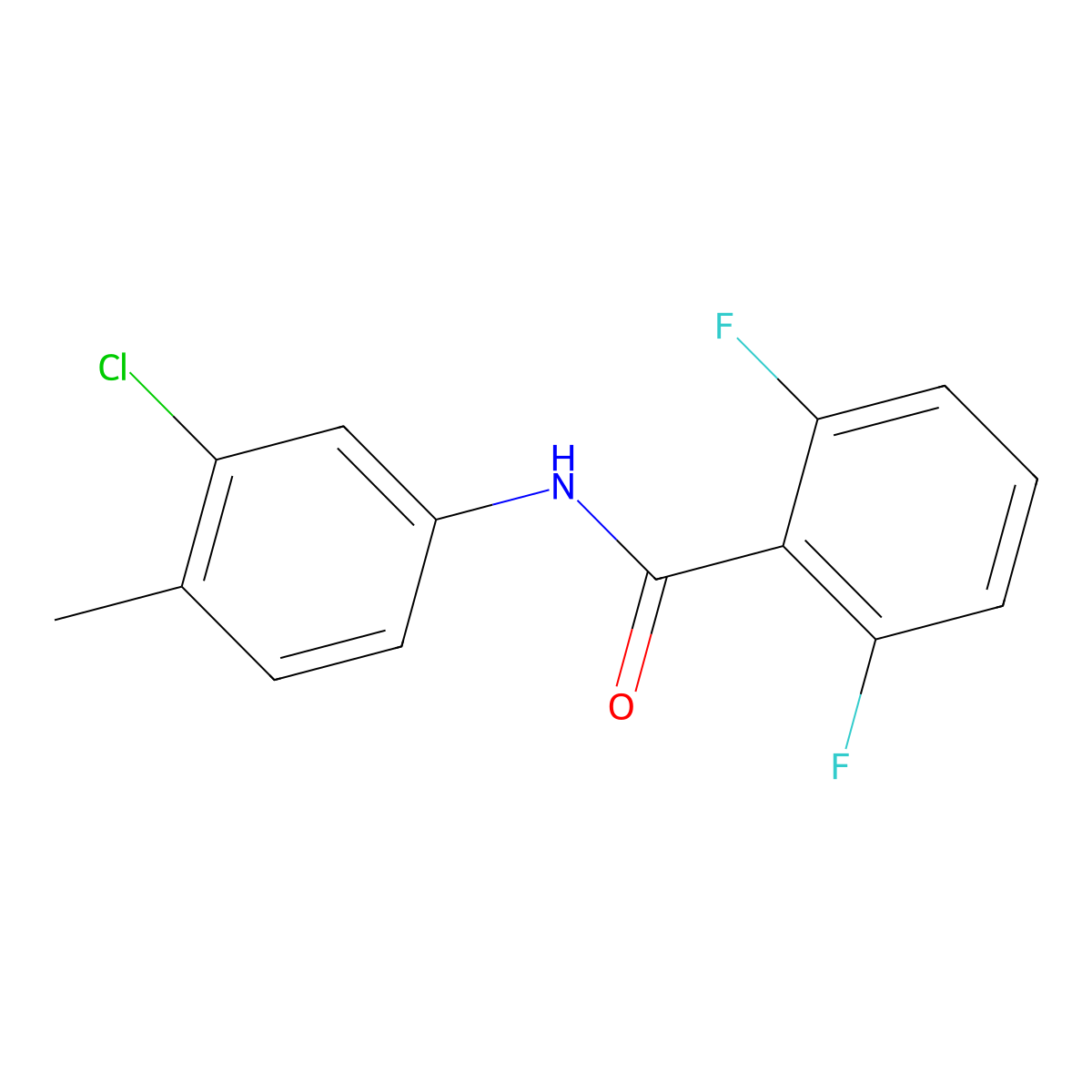 N-(3-chloro-4-methylphenyl)-2,6-difluorobenzamide molecular structure, CAS 327084-22-0