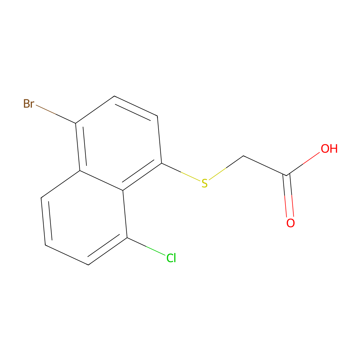 [(4-Bromo-8-chloro-1-naphthyl)sulfanyl]acetic acid molecular structure, CAS 327084-87-7