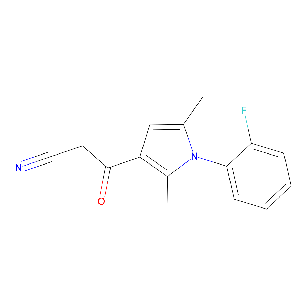 3-[1-(2-Fluoro-phenyl)-2,5-dimethyl-1H-pyrrol-3-yl]-3-oxo-propionitrile molecular structure, CAS 327084-91-3