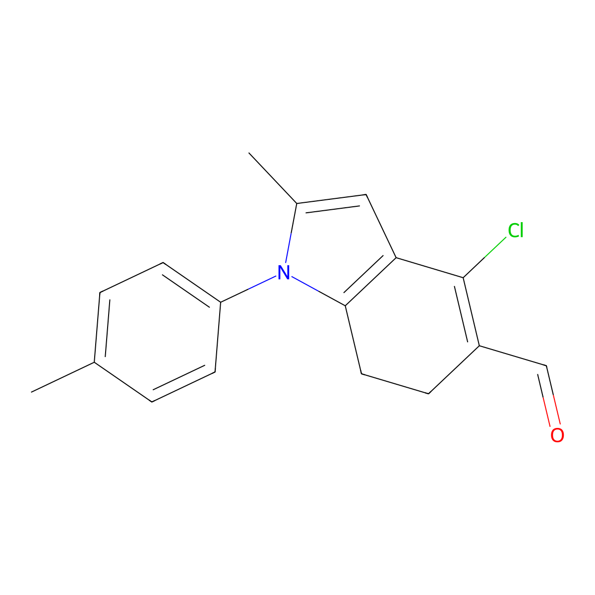 4-Chloro-2-methyl-1-(4-methylphenyl)-6,7-dihydroindole-5-carbaldehyde molecular structure, CAS 327084-95-7