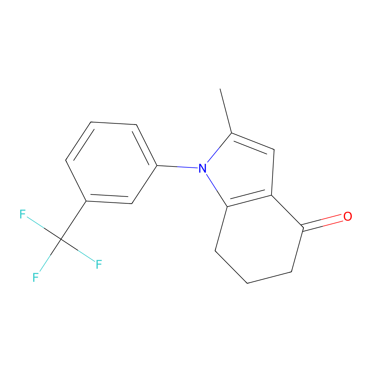 2-methyl-1-[3-(trifluoromethyl)phenyl]-4,5,6,7-tetrahydro-1H-indol-4-one molecular structure, CAS 327085-04-1