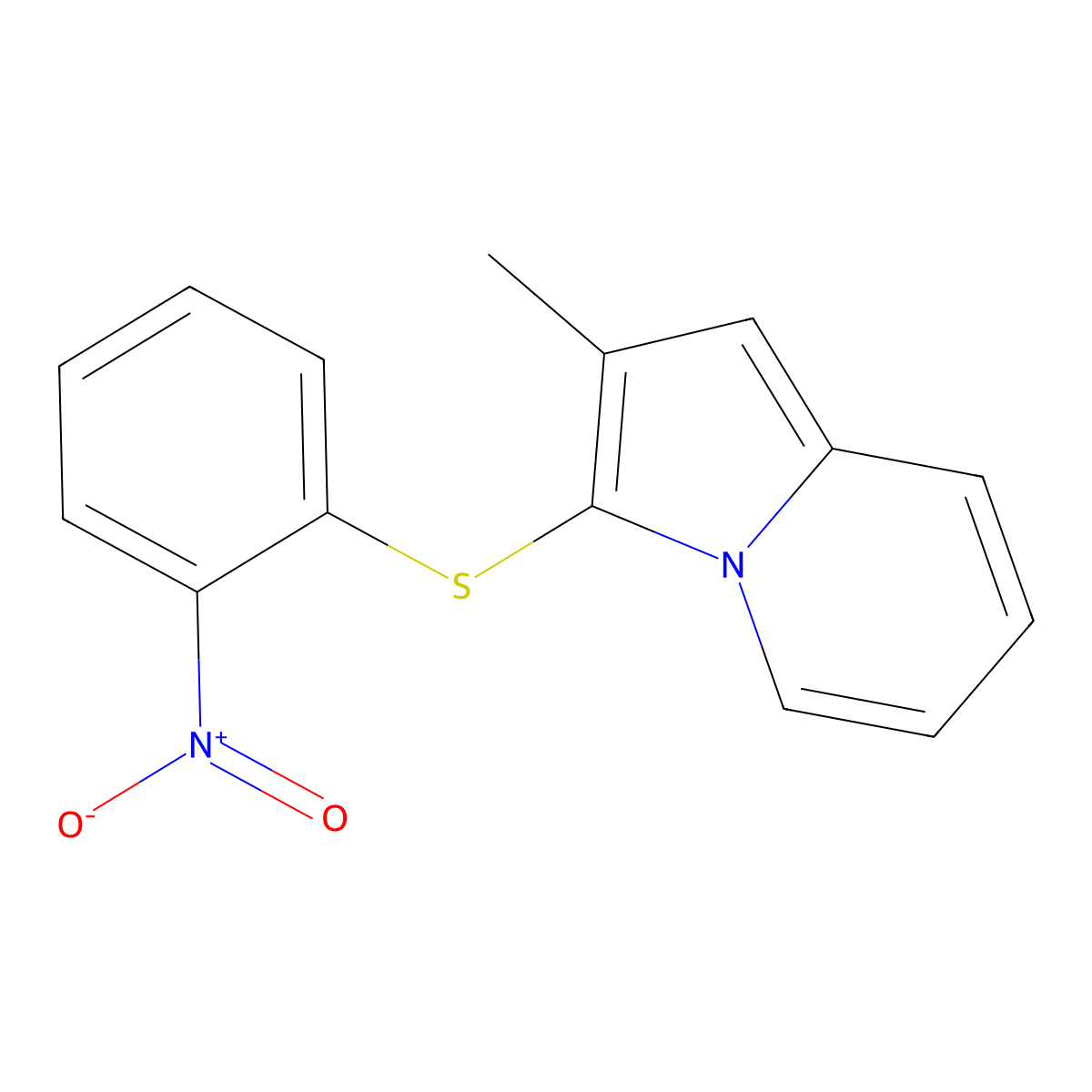 2-Methyl-3-(2-nitrophenyl)sulfanylindolizine molecular structure, CAS 327085-89-2