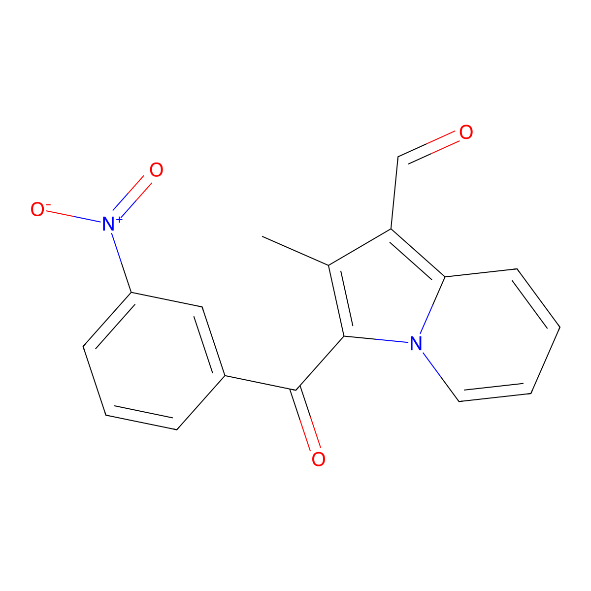 2-Methyl-3-(3-nitro-benzoyl)-indolizine-1-carbaldehyde molecular structure, CAS 327085-91-6