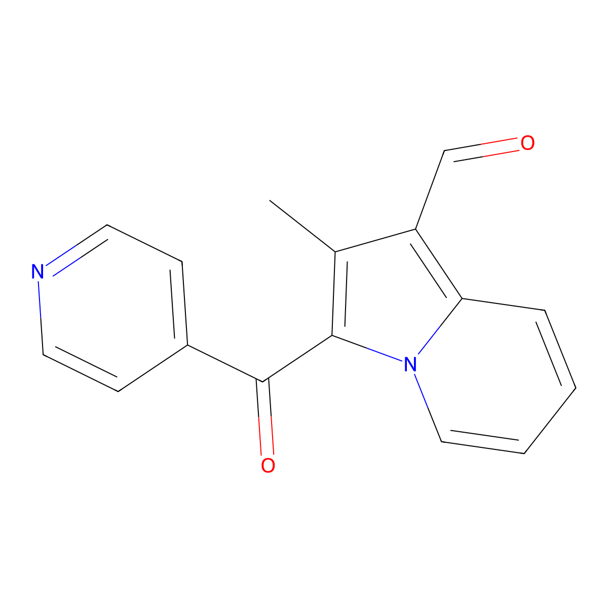 2-Methyl-3-(pyridine-4-carbonyl)-indolizine-1-carbaldehyde molecular structure, CAS 327085-92-7