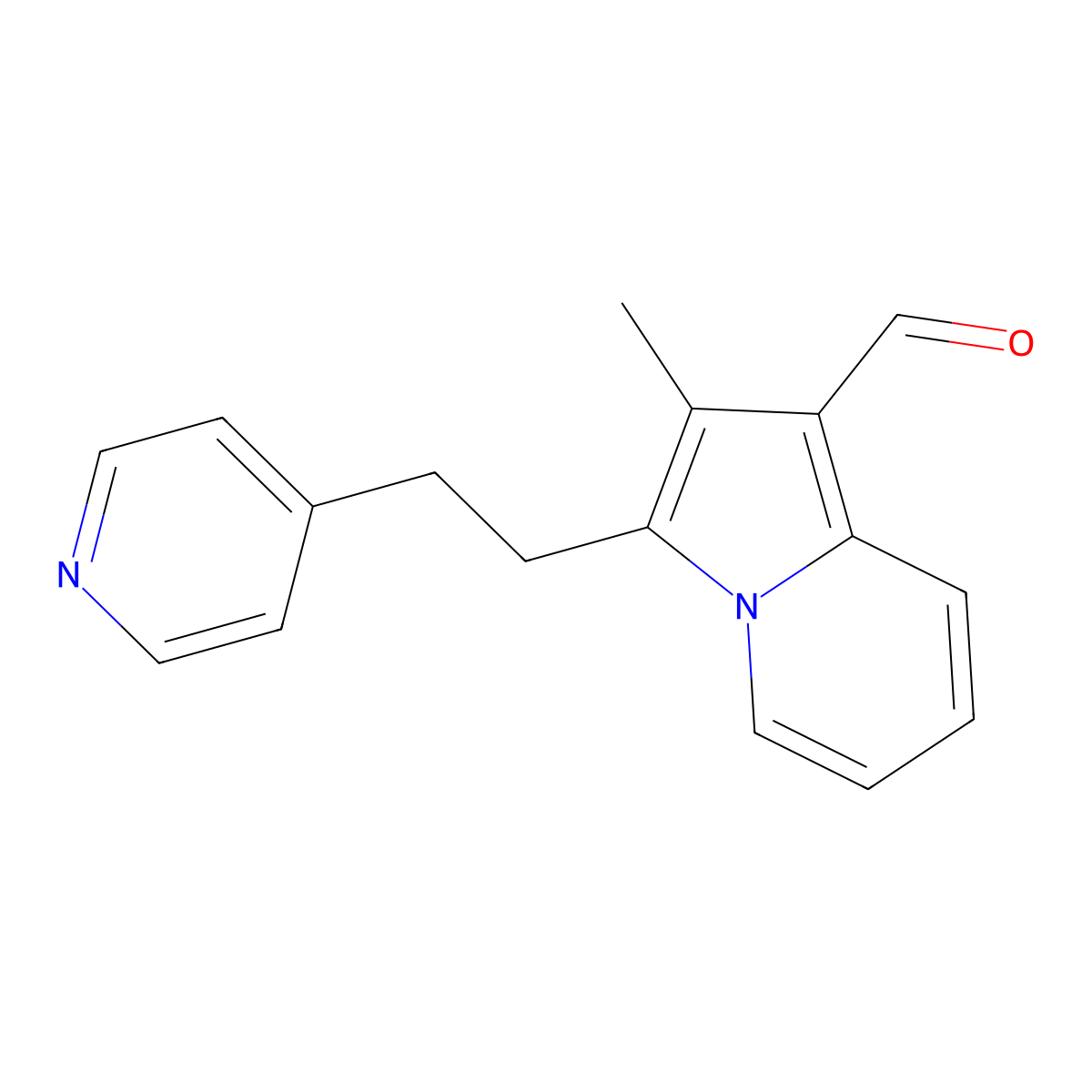2-Methyl-3-[2-(pyridin-4-yl)ethyl]indolizine-1-carbaldehyde molecular structure, CAS 327085-93-8
