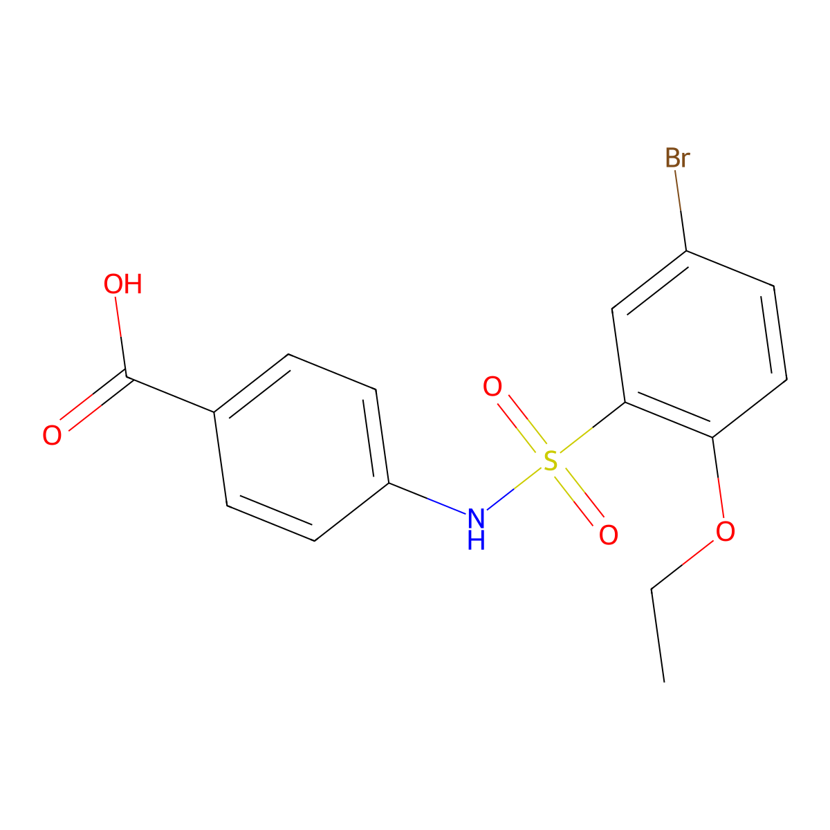 4-(5-Bromo-2-ethoxybenzenesulfonamido)benzoic acid molecular structure, CAS 327086-78-2