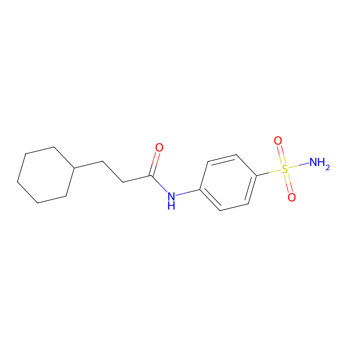 3-cyclohexyl-N-(4-sulfamoylphenyl)propanamide molecular structure, CAS 327087-25-2