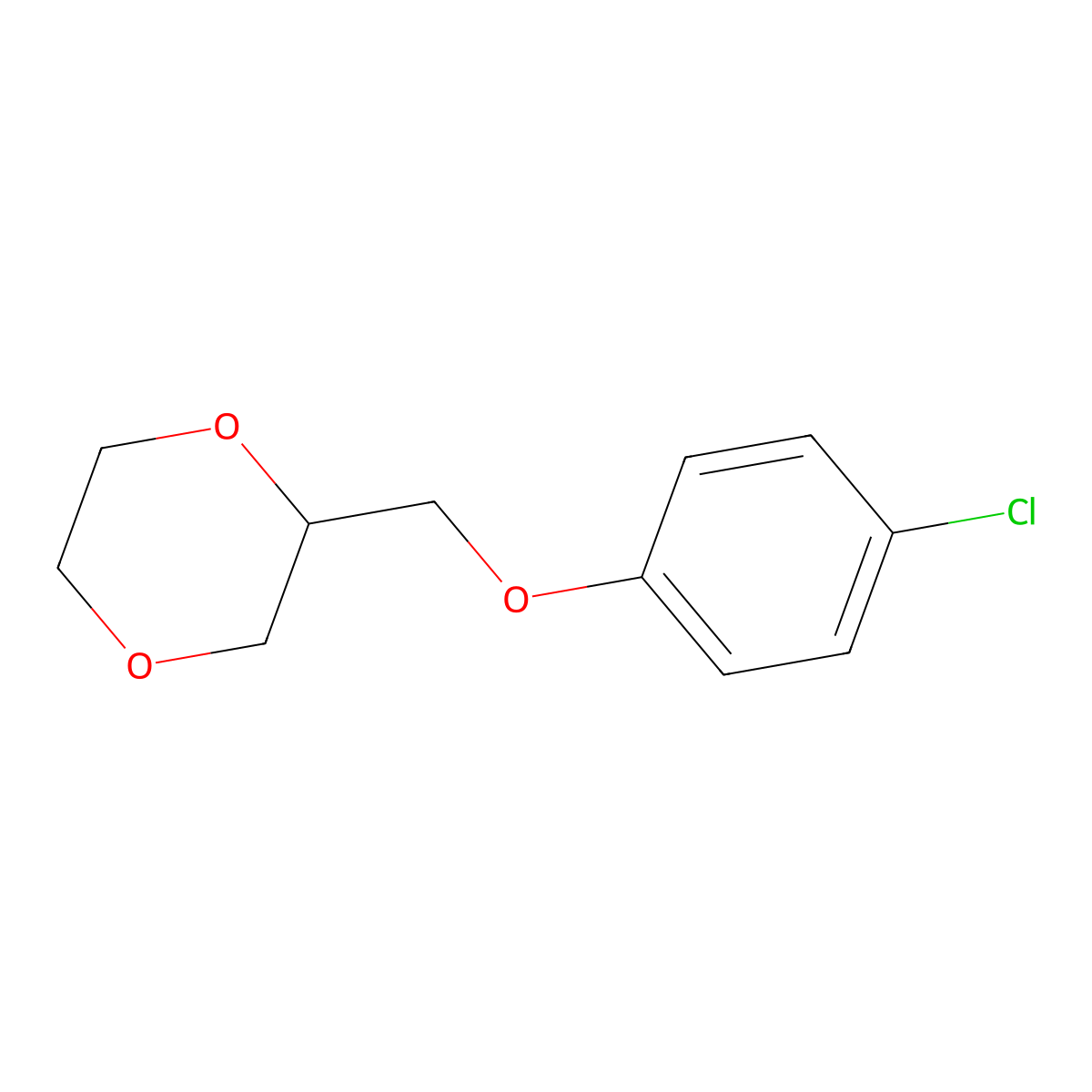 2-[(4-Chlorophenoxy)methyl]-1,4-dioxane molecular structure, CAS 327087-79-6