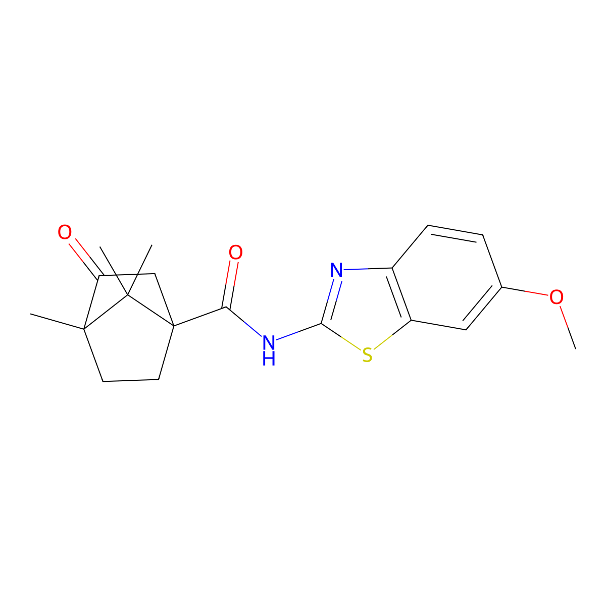 N-(6-Methoxy-1,3-benzothiazol-2-YL)-4,7,7-trimethyl-3-oxobicyclo[2.2.1]heptane-1-carboxamide molecular structure, CAS 327088-14-2