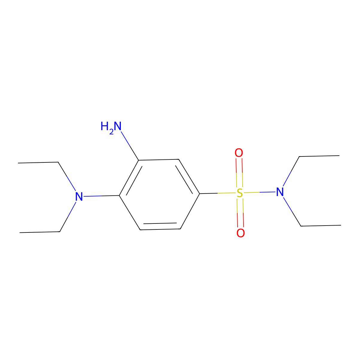 3-amino-4-(diethylamino)-N,N-diethylbenzene-1-sulfonamide molecular structure, CAS 327088-42-6