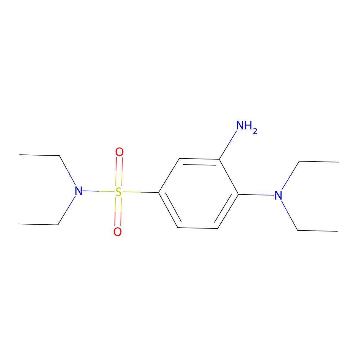 3-amino-4-(diethylamino)-N,N-diethylbenzene-1-sulfonamide molecular structure, CAS 327088-42-6