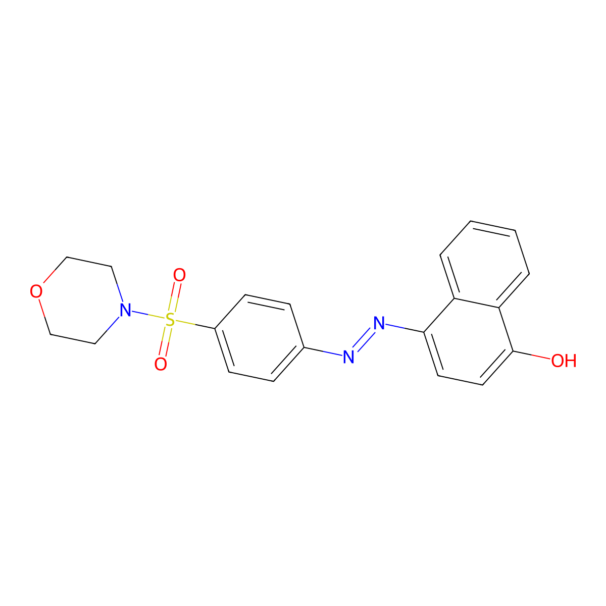 (E)-4-(2-(4-(morpholinosulfonyl)phenyl)hydrazono)naphthalen-1(4H)-one molecular structure, CAS 327089-11-2