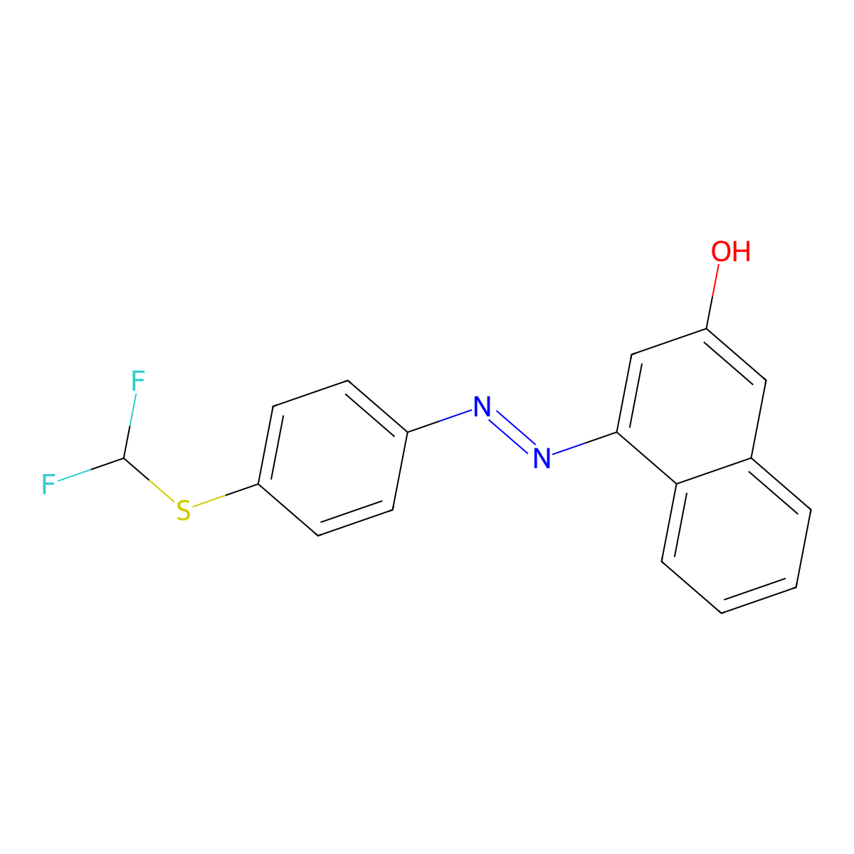 (E)-4-((4-((difluoromethyl)thio)phenyl)diazenyl)naphthalen-2-ol molecular structure, CAS 327089-58-7