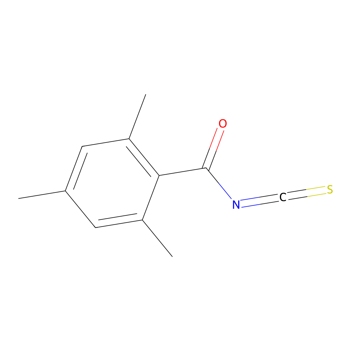2,4,6-Trimethylbenzoyl isothiocyanate molecular structure, CAS 32709-74-3