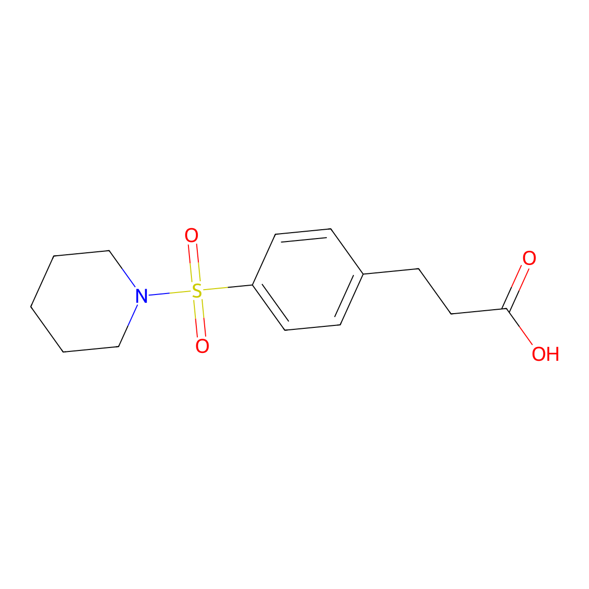 3-(4-(Piperidine-1-sulfonyl)phenyl)propanoic acid molecular structure, CAS 327091-05-4