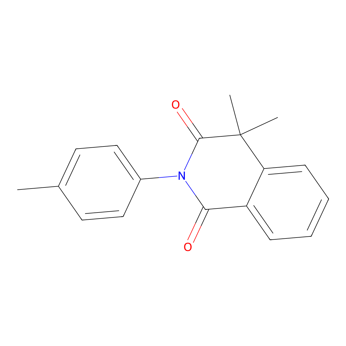 4,4-Dimethyl-2-(4-methylphenyl)isoquinoline-1,3-dione molecular structure, CAS 327091-15-6