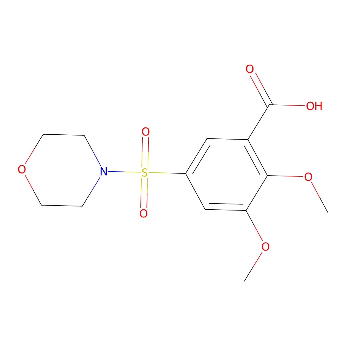 2,3-Dimethoxy-5-(morpholine-4-sulfonyl)benzoic acid molecular structure, CAS 327091-18-9