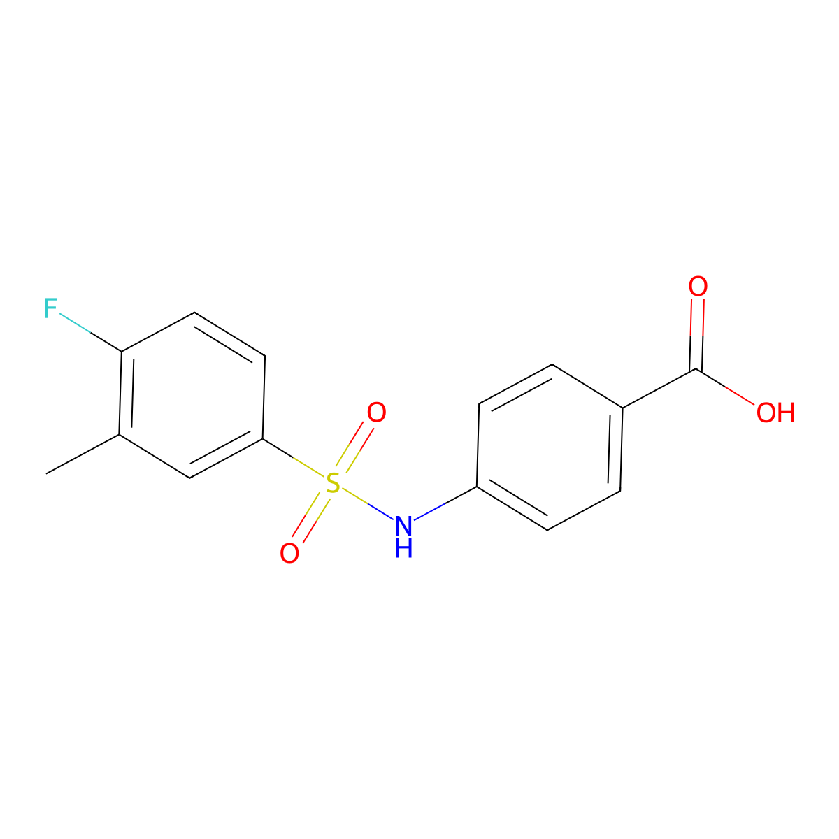 4-(4-Fluoro-3-methyl-benzenesulfonylamino)-benzoic acid molecular structure, CAS 327091-30-5