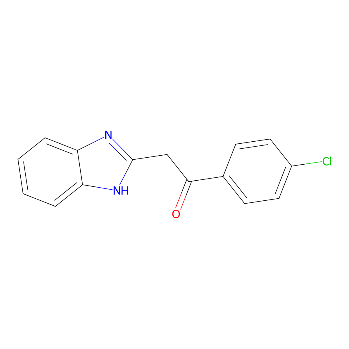 2-(1H-Benzoimidazol-2-yl)-1-(4-chloro-phenyl)-ethanone molecular structure, CAS 327091-71-4