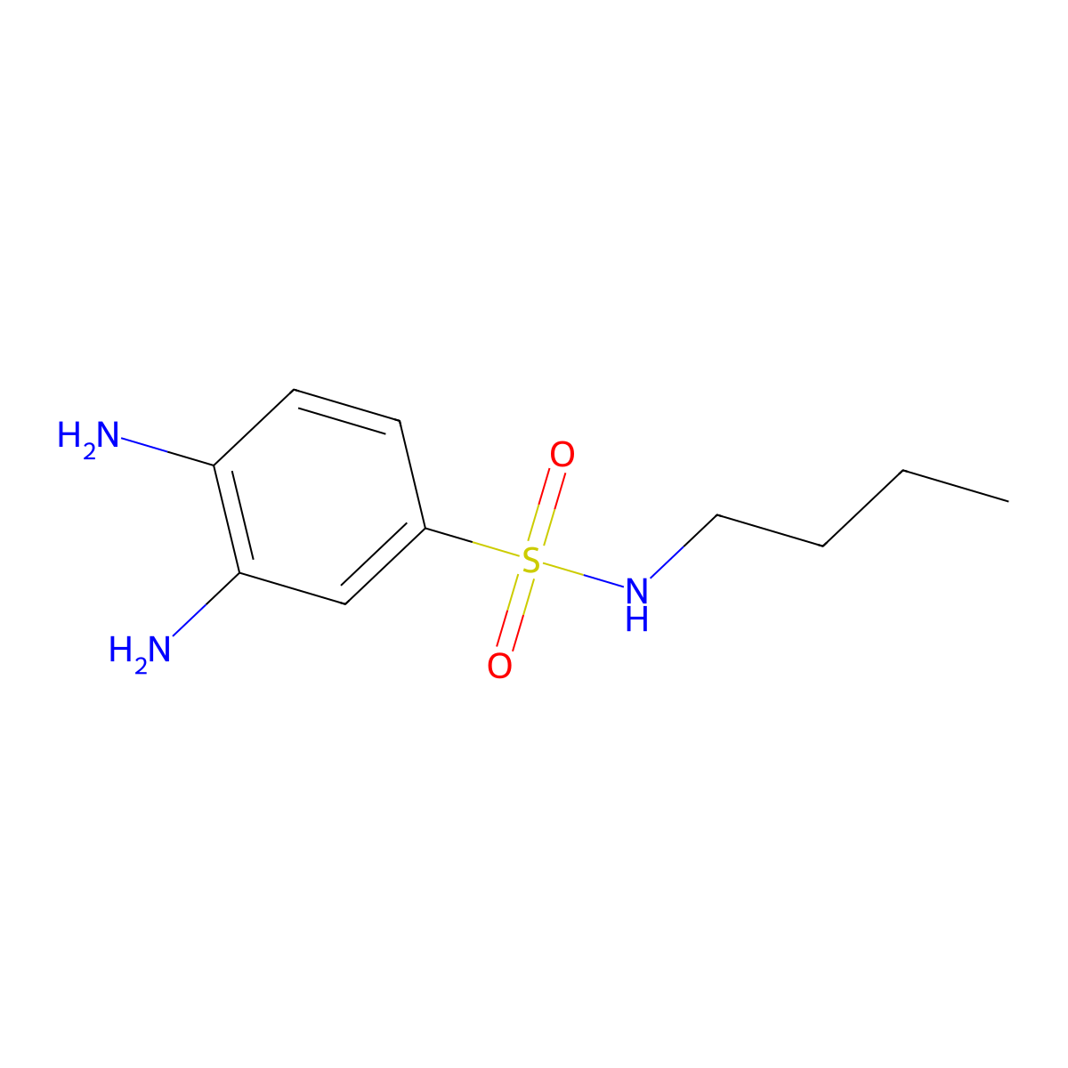3,4-diamino-N-butylbenzene-1-sulfonamide molecular structure, CAS 327092-62-6